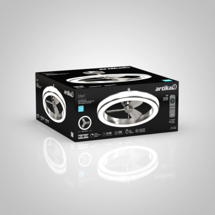 Artika Edwin LED Fandelier - Ceiling Fan Box - Grey & White